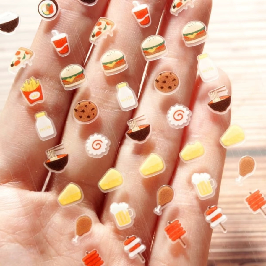 Koreanische Suatelier Aufkleber für Scrapbooking und Journaling mit Frühstück, Obst, Milch und Sushi Motiven in Multicolour - Bild 2