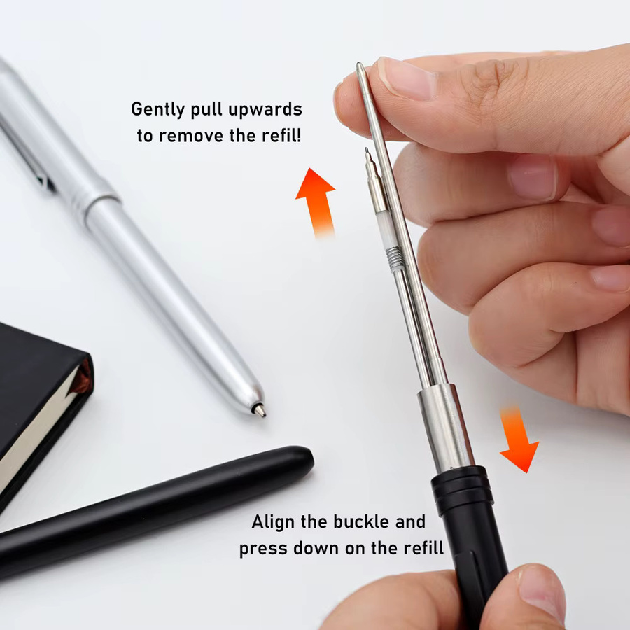 MROOFUL 8-teiliges 3-in-1 Multifunktions-Schreibset in Silber mit 1,0 mm Kugelschreiber-Refill und 0,5 mm automatischem Bleistift - Bild 3
