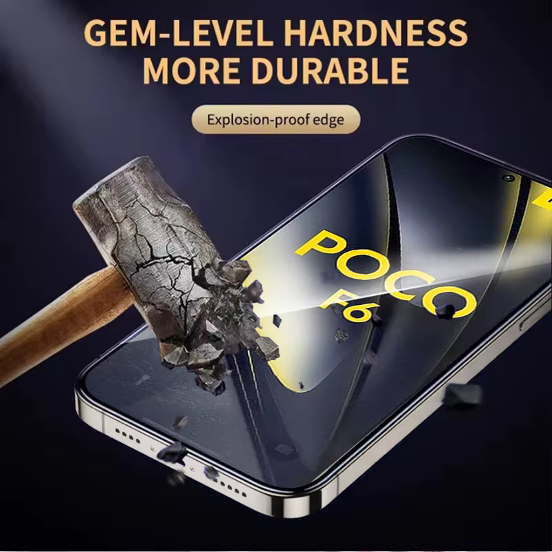 3er-Pack Gehärtetes Glas Displayschutzfolie für Xiaomi Poco F6, Transparent, 9H Fingerabdruck-Entsperrung und Anti-Explosions-Schutz - Bild 2