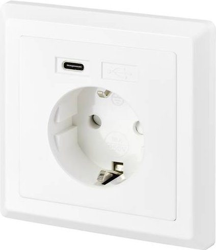 Sygonix Unterputz-Steckdose mit USB-C Power Delivery in Weiß - Bild 1