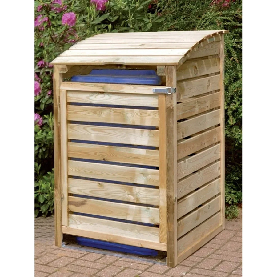 T & J Mülltonnenbox Henri für 1 Tonne aus imprägniertem Kiefernholz in Braun - Bild 2