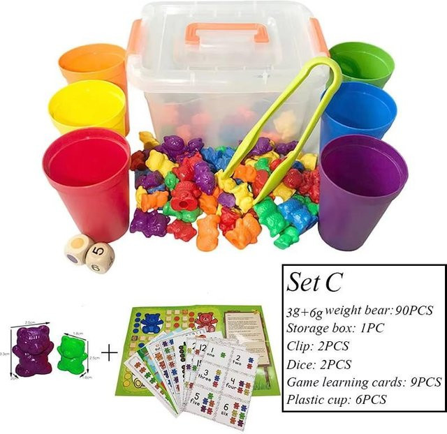 Binchi Fitness Montessori Regenbogen Gewicht Bär, Lernspielzeug - Bild 1