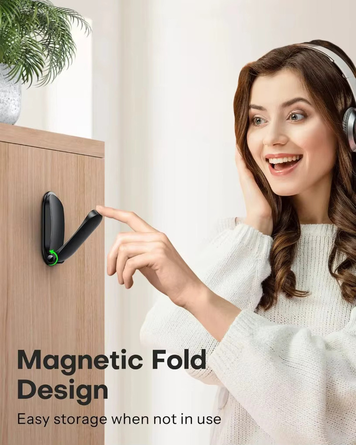 VIKEFON Magnetischer Kopfhörerständer in Schwarz als Headset-Aufhänger unter der Schreibtischhalterung für Gaming-Kopfhörer - Bild 3