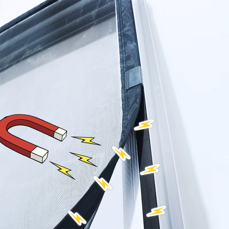 DTGJ Magnetisches Moskitonetz aus Fiberglas als unsichtbares Insektenschutzgitter für Haus- und Autofenster, Farbe: Schwarz - Bild 3