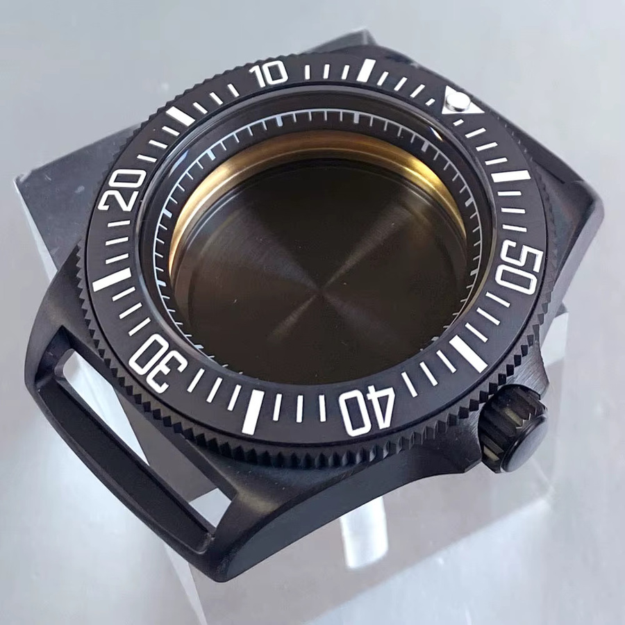 Tandorio Uhrengehäuse Titan, Schwarz, 42 mm, Saphirglas - Bild 2