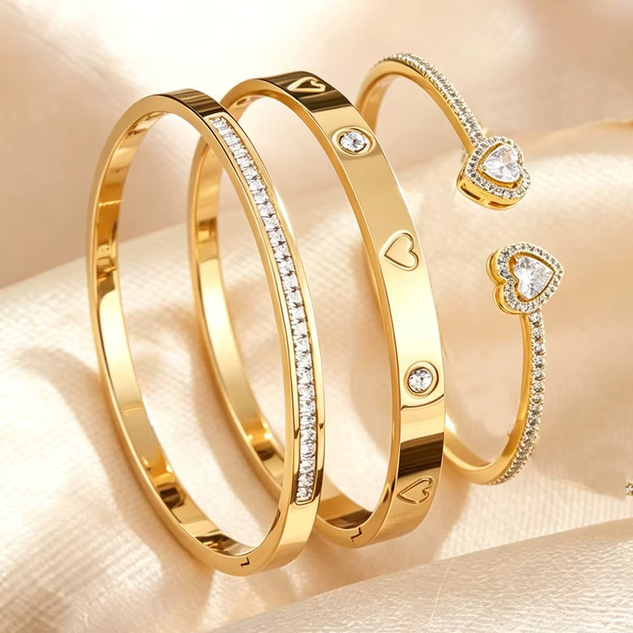 Yupsk Armband-Set, 18K vergoldetes Edelstahl, Zirkonia, Damen - Bild 2