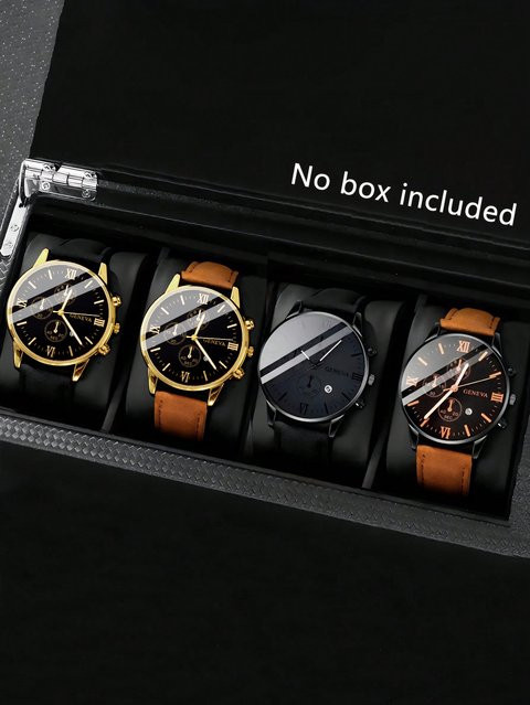 CMK Armbanduhr Quarz, rundes Gehäuse, Lederarmband, Schwarz, Herren - Bild 1
