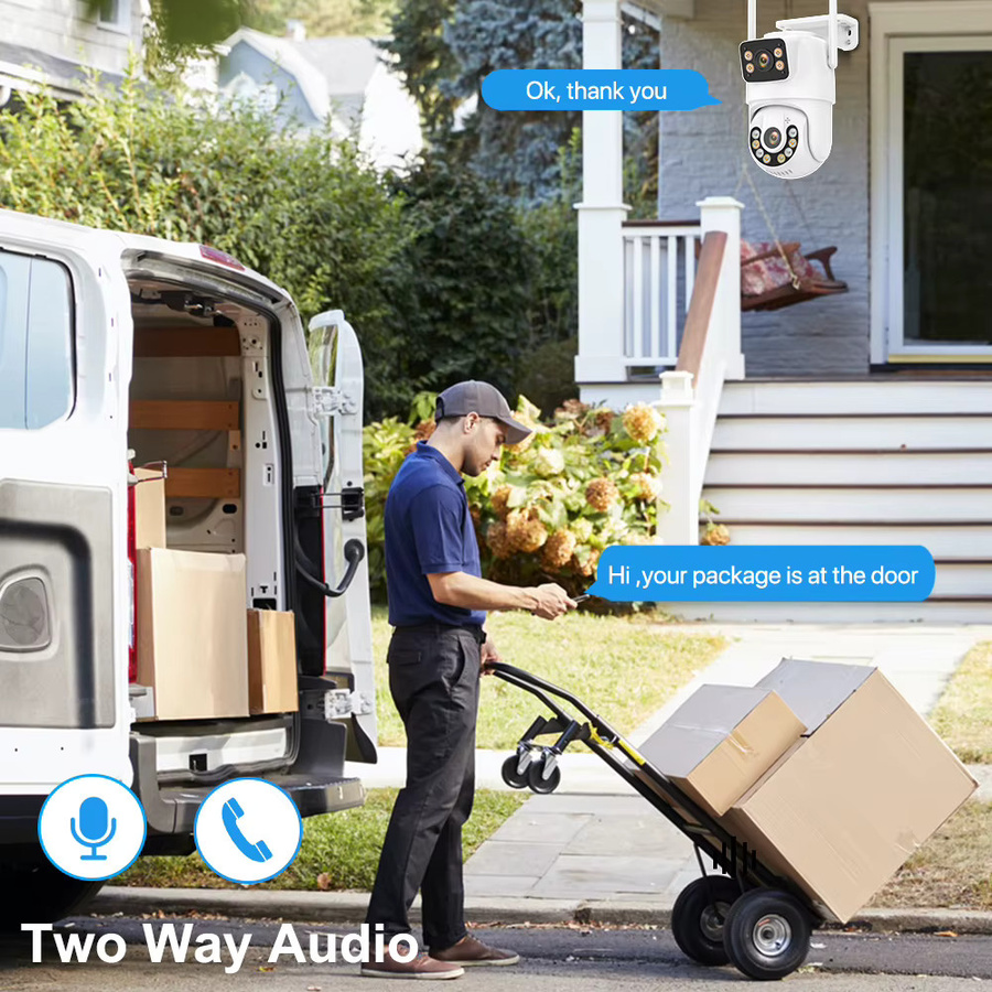 WONSDAR 8MP HD WiFi Outdoor Überwachungskamera mit Dual Screen, Auto Tracking und IP66 Schutz in Weiß - Bild 3