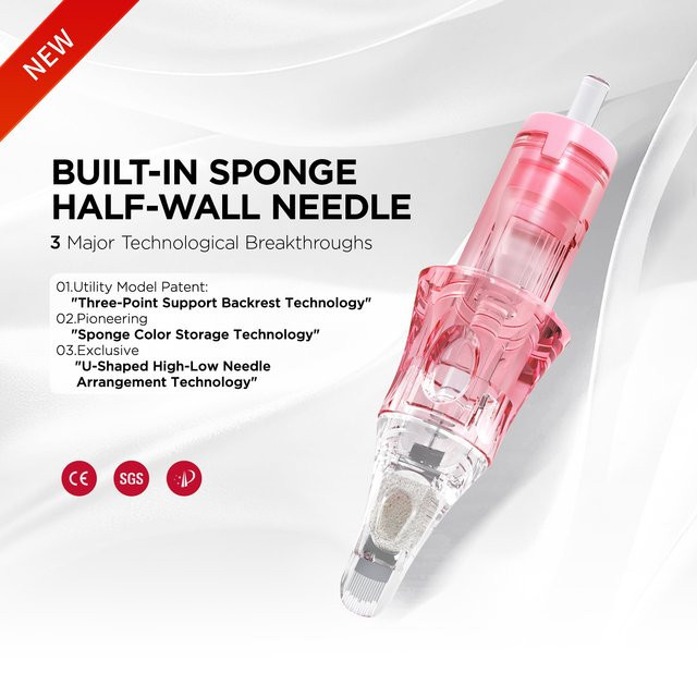 FAMISOO Universal-Tattoo-Nadelmodule mit integriertem Schwamm, 10 Stück - Bild 1