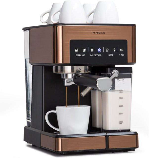 Klarstein Arabica Comfort Siebträgermaschine in Braun mit Touch-Display, 1350W und 20 Bar, 1,8l Wassertank - Bild 1