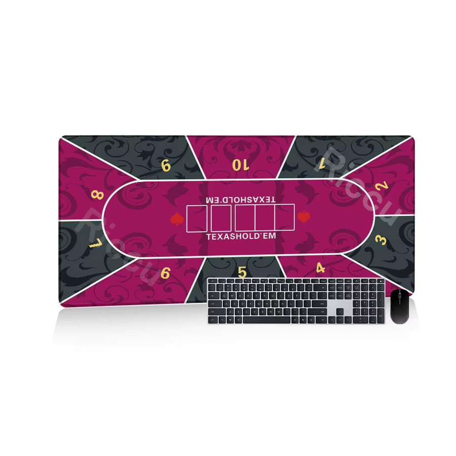 Riccu Texas Poker Spielmatte aus Gummi, rutschfeste Spielmatte für PC-Zubehör, B/T: 90 x 40 cm - Bild 3