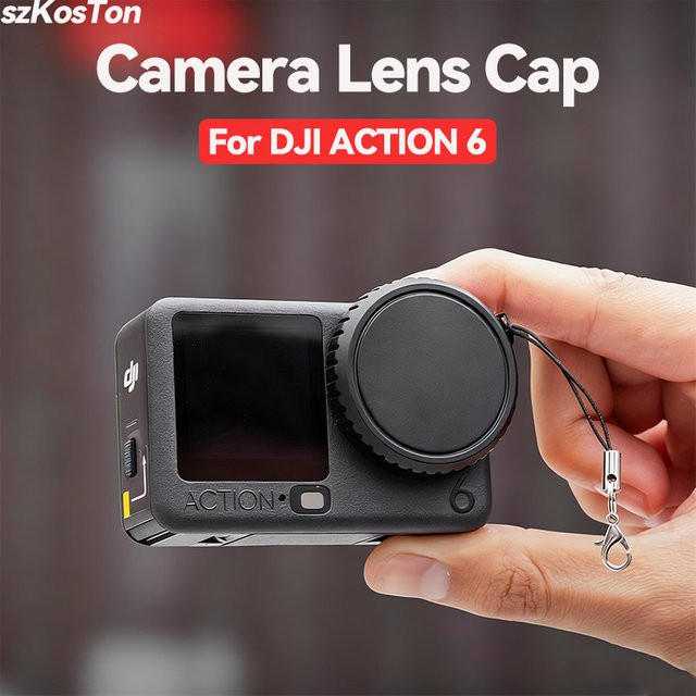 Kratzfester Silikon Kameraobjektivdeckel für DJI Osmo Action 6 in Schwarz - Bild 1