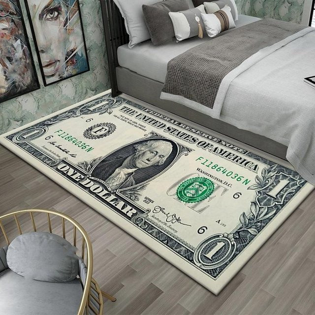 Lodestar Fußmatte mit US-Dollar-Schein-Druck in Grün, B/T: 60 x 40 cm - Bild 1