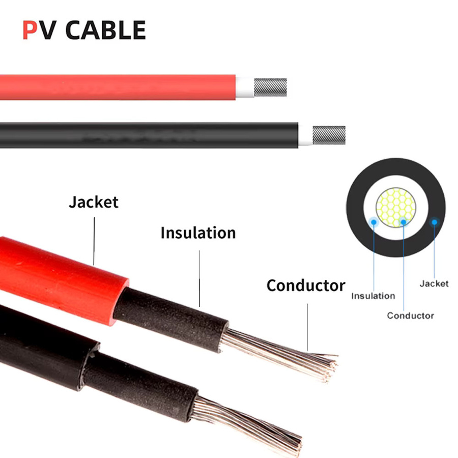 TAKORI Solarpanel-Verlängerungskabel mit Ring-Anschluss für Autobatterie und Solarpanel-Verbindung, Farbe: Rot - Bild 2