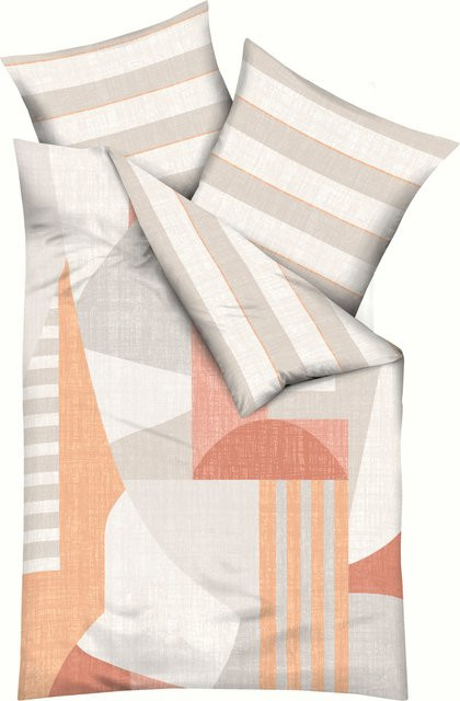Kaeppel Bettwäsche RISING SUN Mako-Satin in Beige und Braun mit grafischem Design, B/H: 135 x 200 cm - Bild 1