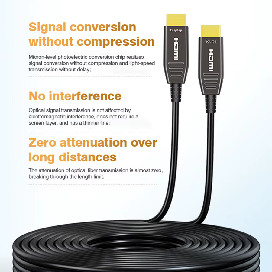 Ultra-Hochgeschwindigkeits Glasfaser HDMI 2.0 Kabel in Schwarz für 4K@60Hz, Dynamisches HDR, eARC und HDCP 2.2, ideal für HDTV, Monitor, Xbox und PS5 - Bild 3