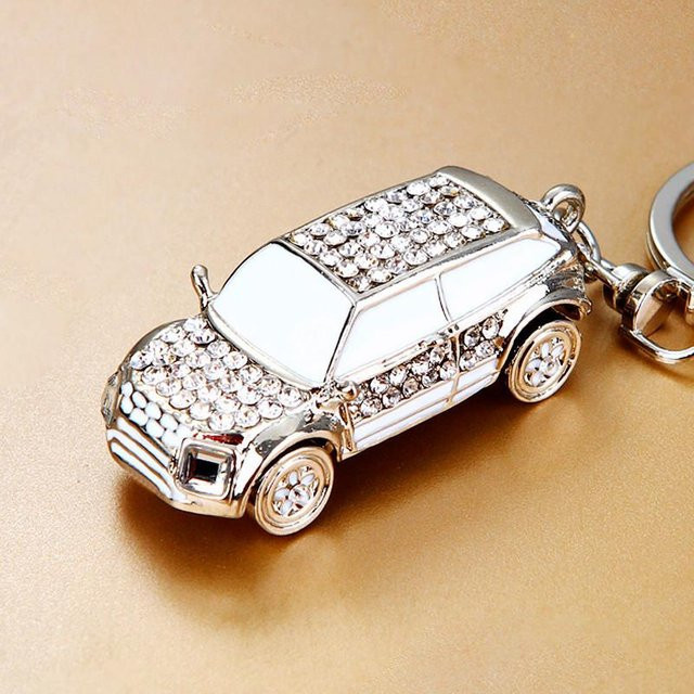 Anhänger Rd lala, Mini-Auto, Strassstein, weiß, Unisex - Bild 1