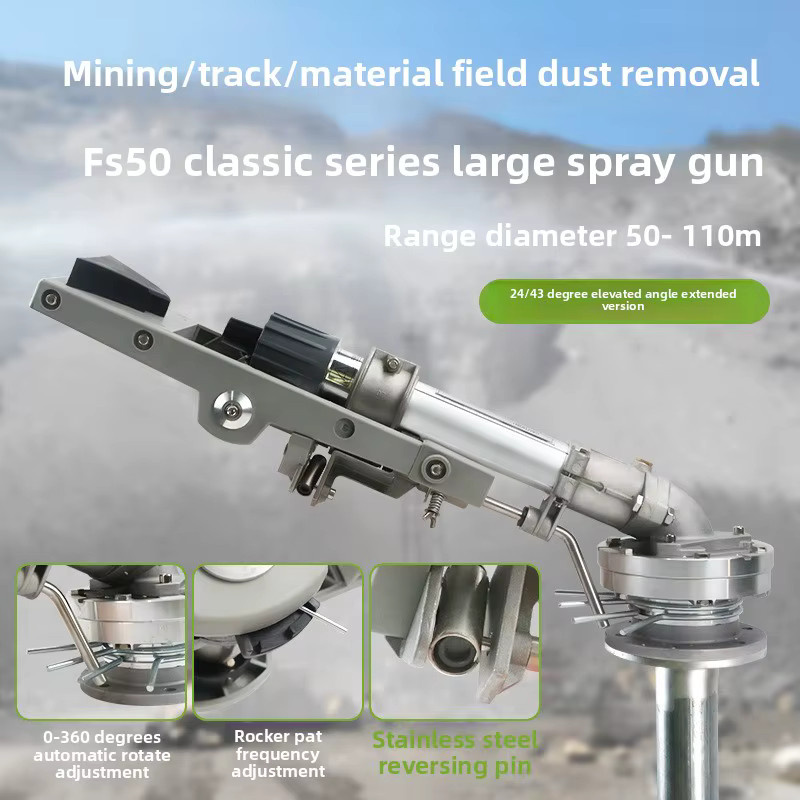 XMSJ Hochdruck Big Water Schwenkarm-Sprinkler für Landwirtschaft und Garten, 360 Grad Bewässerungsgerät, Silber - Bild 5