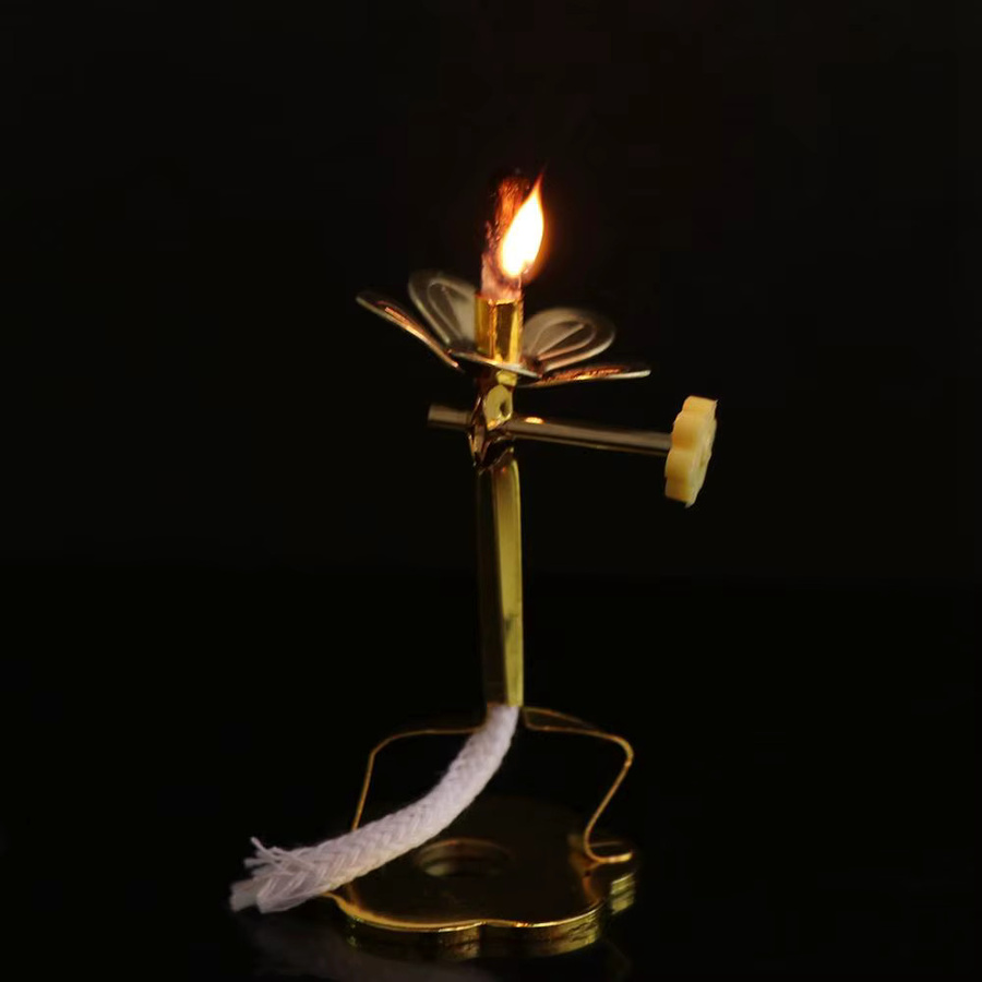 Fotang Messing-Lotus-Lampenkern in Gold als Buddha-Zubehör mit Docht und Docht-Halter - Bild 2