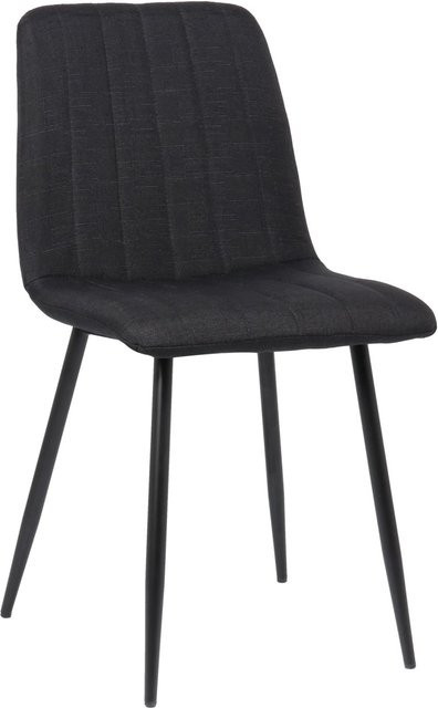 DELUKE Esszimmerstuhl LENZ in Schwarz mit Stoffbezug und Metallgestell, H 88 cm x B 45 cm x T 53 cm - Bild 1