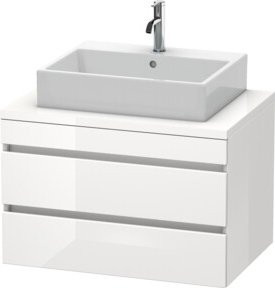 Duravit Waschtischunterschrank DuraStyle in Weiß Hochglanz mit 2 Schubladen, Breite: 80 cm, Tiefe: 54,8 cm, Höhe: 51,2 cm - Bild 1