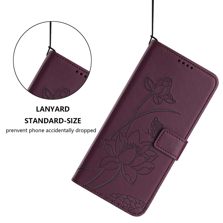 Leder Handyhülle mit Blumenmuster für Xiaomi Redmi Note Serie in Grün oder Lila - Bild 2