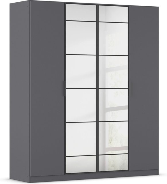 RAUCH ORANGE Acero Drehtürenschrank in Grau mit Spiegeltüren und Glaselementen, B/T/H: 181 x 54 x 210 cm - Bild 1