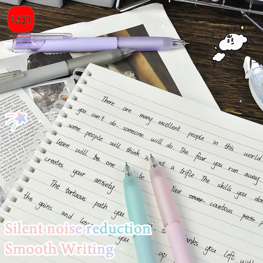 WQN Simple Click Silent Gel Pen mit 0,5 mm Spitze für Schule und Büro, schwarze Tinte - Bild 2
