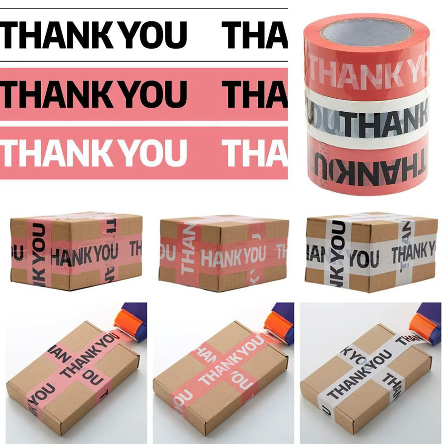 Dekoratives Verpackungsklebeband mit Dankeschön-Schriftzug in Bunt und Weiß, hochfestes OPP-Klebeband für deine Verpackungen - Bild 4