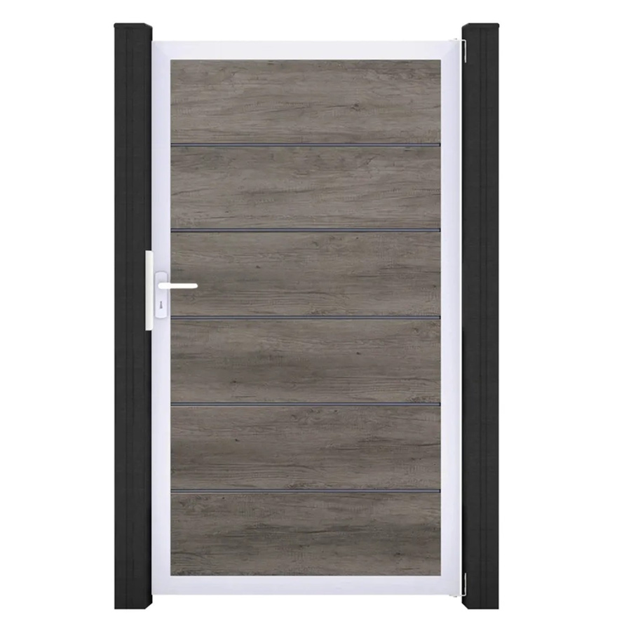 GroJa Tor Basicline Premium 1-flügelig Monument Oak Rahmen EV1, Farbe: Braun, B: 100 cm, H: 180 cm - Bild 2