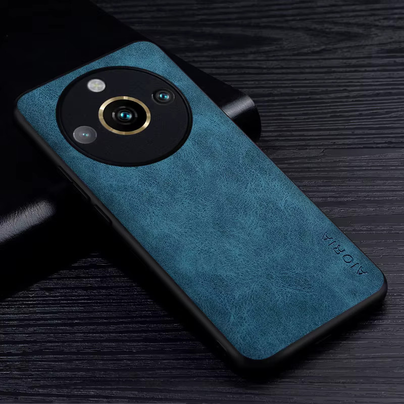 Premium PU-Leder Handyhülle für Realme 11 Pro Plus 5G in Grau - Bild 1