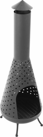 Redfire Gartenkamin Napa aus Stahl, zylinderförmig, schwarz, B/T/H: 35 x 35 x 108 cm