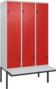 C+P Z-Spind Classic PLUS Sitzbank mit 6 Fächern und Sicherheits-Drehriegel, B/T/H: 212 x 120 x 81,5 cm - Bild 1