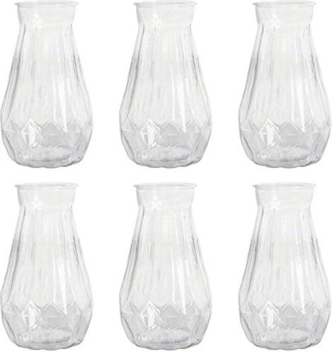 Tess Dekorative Blumenvasen aus Kunststoff, 6er Set, Transparent, Modernes Tischmittelstück für Hochzeit und Party - Bild 1