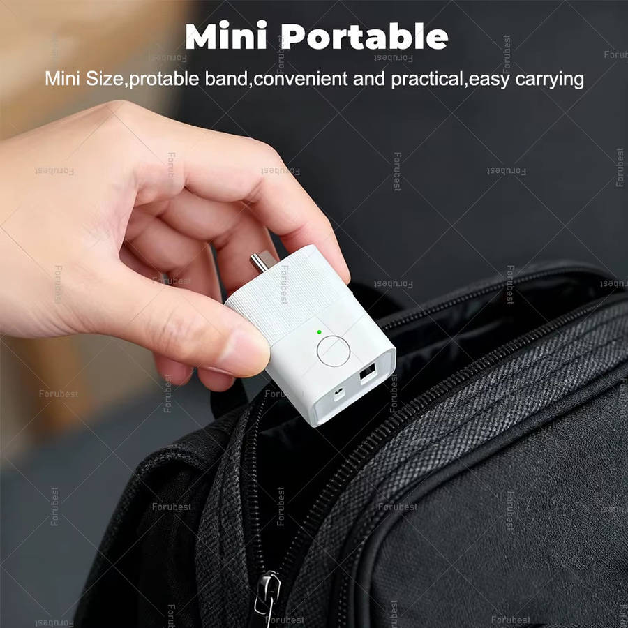 Forubest Zigbee 3.0 Mini Smart Stecker mit Micro-USB und USB-Typ-C Anschluss, weißer Adapter mit Timer-Steuerung für Tuya und Zigbee2MQTT - Bild 2