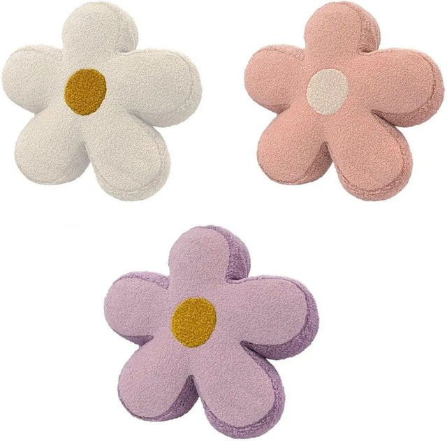 Boltze Dekokissen Cornelia blumenförmig in Pink, Weiß, Lila und Multicolour, B/T/H: 45 x 45 x 45 cm - Bild 1