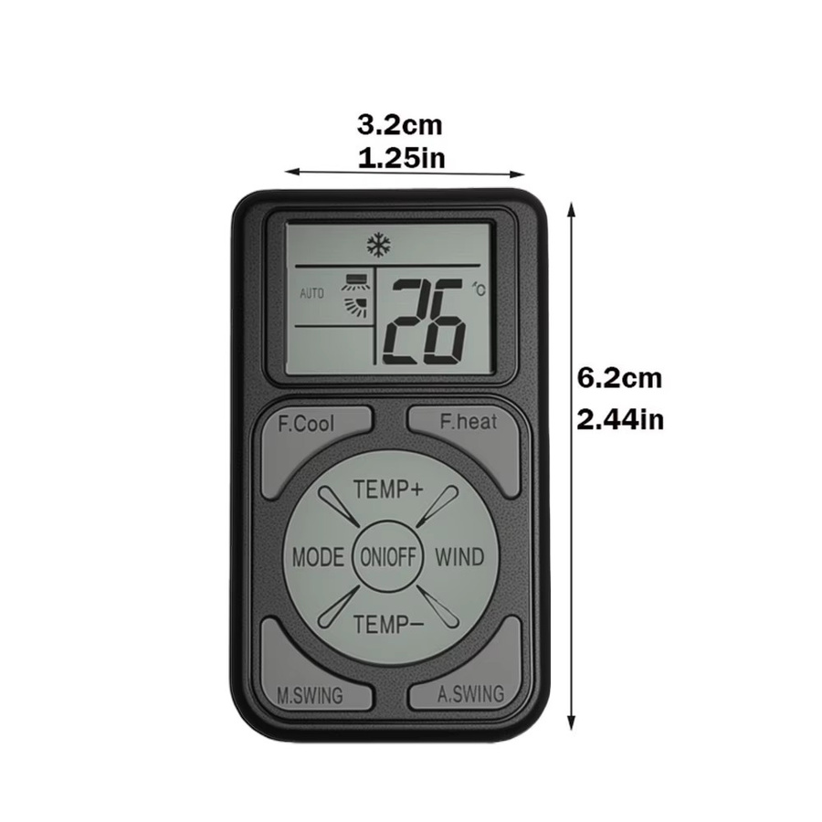 MRSVI Mini Universal A/C Fernbedienung Q58 LCD Controller für Klimaanlagen in Schwarz - Bild 4