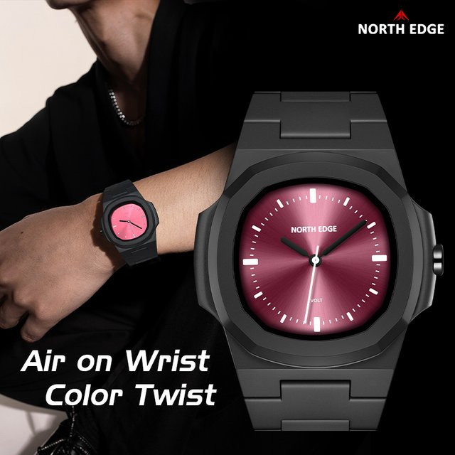 NORTH EDGE Digitaluhr, Schwarz, Eckig, Unisex, 5 ATM - Bild 1