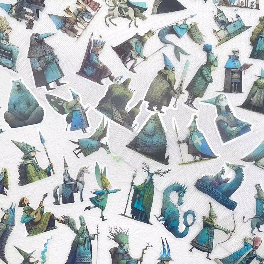 50 Stück Transparente PET Aufkleber Märchen Magie Welt Multicolour für Laptop und Sammelalbum - Bild 4