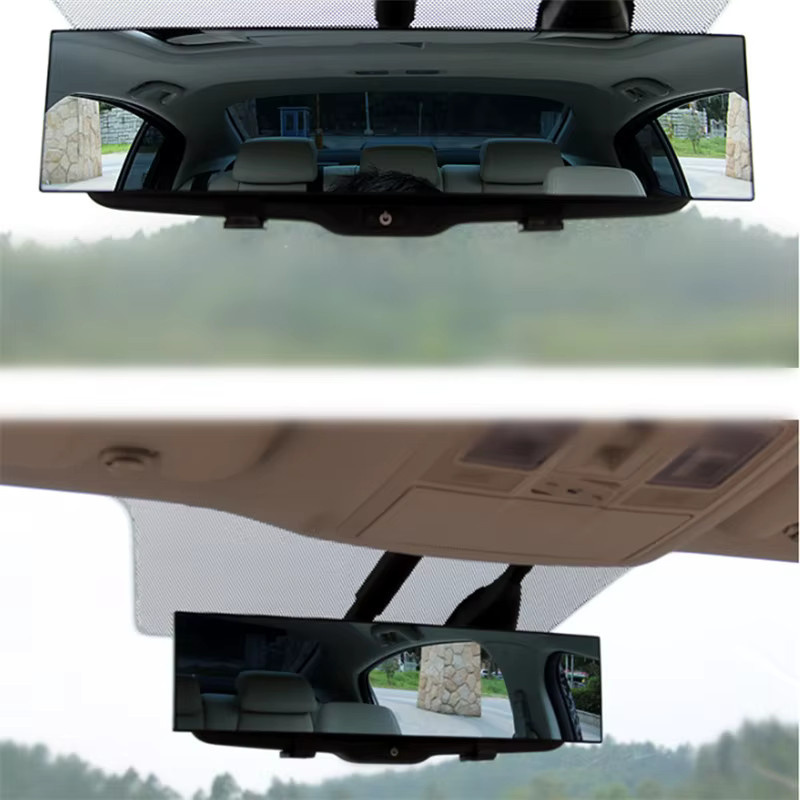 Universal Weitwinkel-Rückspiegel mit Blendschutz als gebogener Blinder-Winkel-Spiegel für das Auto, Blau, Durchmesser: 27 cm - Bild 5