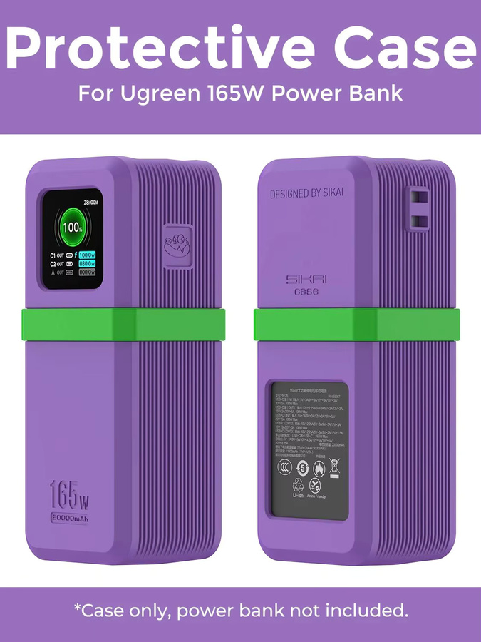 SIKAI Silikonhülle für UGREEN Nexode 165W 20000mAh Powerbank in Schwarz und Orange - Bild 5