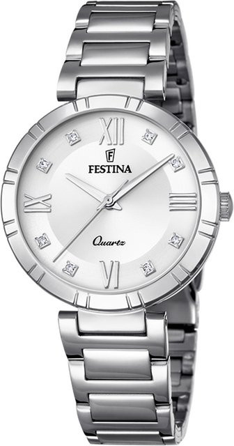 Festina Damenuhr, Quarz, Edelstahl, 33 mm, Weiß, 5 ATM - Bild 1