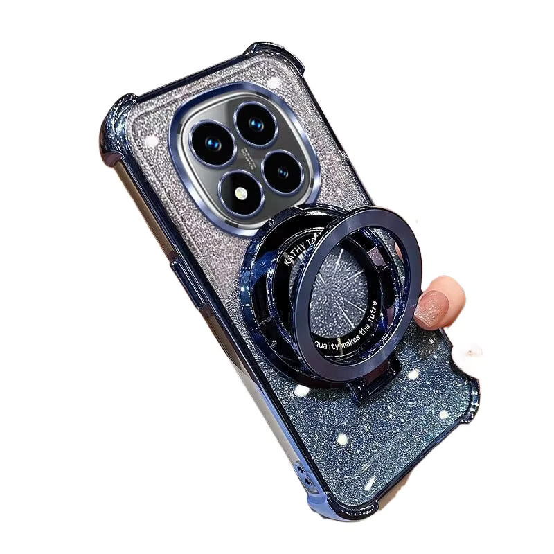 Stoßfeste Handyhülle mit Magnetständer und Soft Glitter Cover für Xiaomi Redmi Note 14 Pro 15 Pro Plus 15C 14C 14S 4G 5G in Lavendel Multicolour - Bild 3