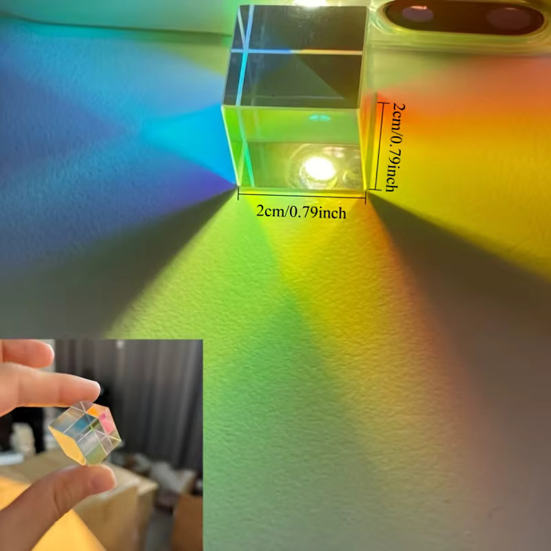 Zweifarbiger X-Cube aus optischem Glas, RGB-Kombinationsstrahlteilerprisma, Bunt / Mehrfarbig - Bild 3