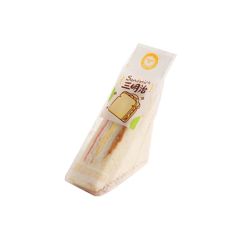 100 Stück transparente Sandwich Taschen aus Kunststoff in Pink für Brot und Gebäck - Bild 2