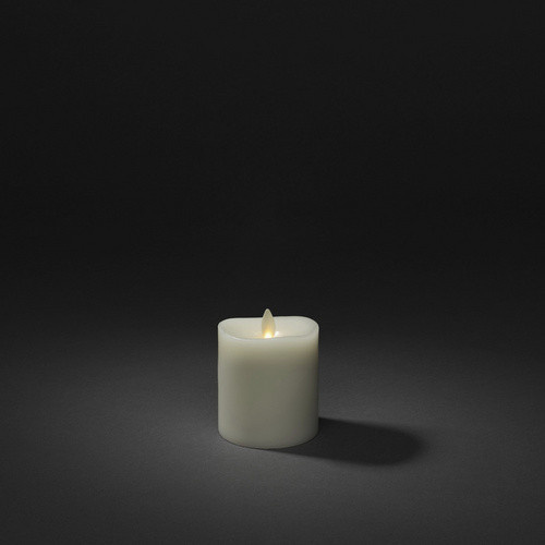 Konstsmide LED-Kerze mit 3D-Flamme aus Echtwachs, Creme-Weiß, Warmweiß, Durchmesser: 7,6 cm, Höhe: 11,4 cm - Bild 2