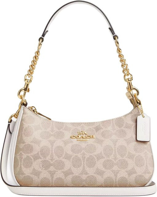 Coach Handtasche, Klassisches Monogramm-Logo, Damen, Sand Kreideweiß - Bild 1