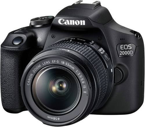 Canon EOS 2000D Digitale Spiegelreflexkamera mit EF-S 18-55 mm IS II Objektiv, 24.1 Megapixel, Schwarz, WiFi und NFC - Bild 1