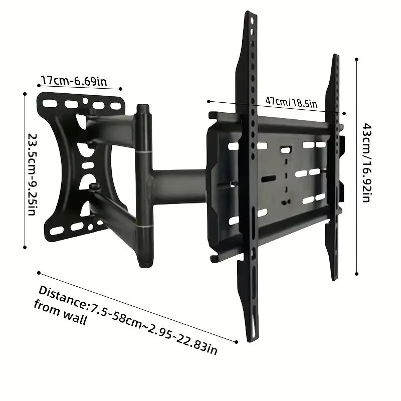 BEISHI Full Motion TV-Wandhalterung für 32-65 Zoll, schwarz, drehbar und neigbar, max. VESA 400 x 400 mm, mit 70 cm langem Arm - Bild 6