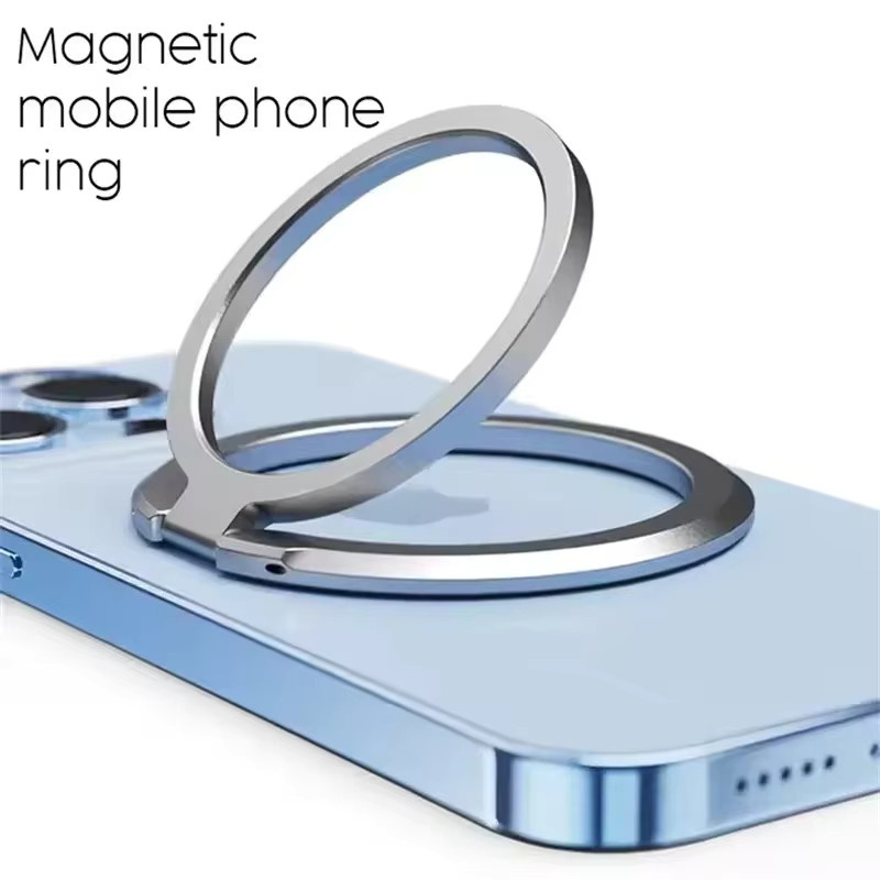 newteneight Magnetischer Metallring Handygriff und Ständer für MagSafe iPhone und Samsung, faltbare Fingerhalterung in Silber und Lila - Bild 4